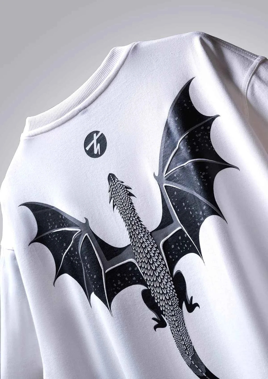 Inferno Dragon Off White Oversized T-shirt - Boxy Fit Design