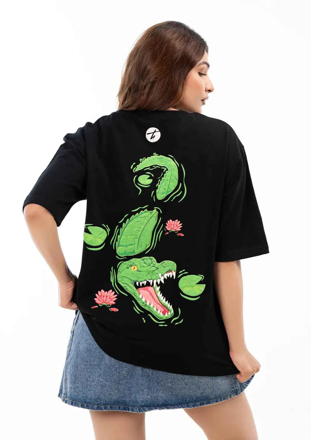 King of Depths Alligator Oversized Boxy Fit Black T-shirt for Ultimate Style