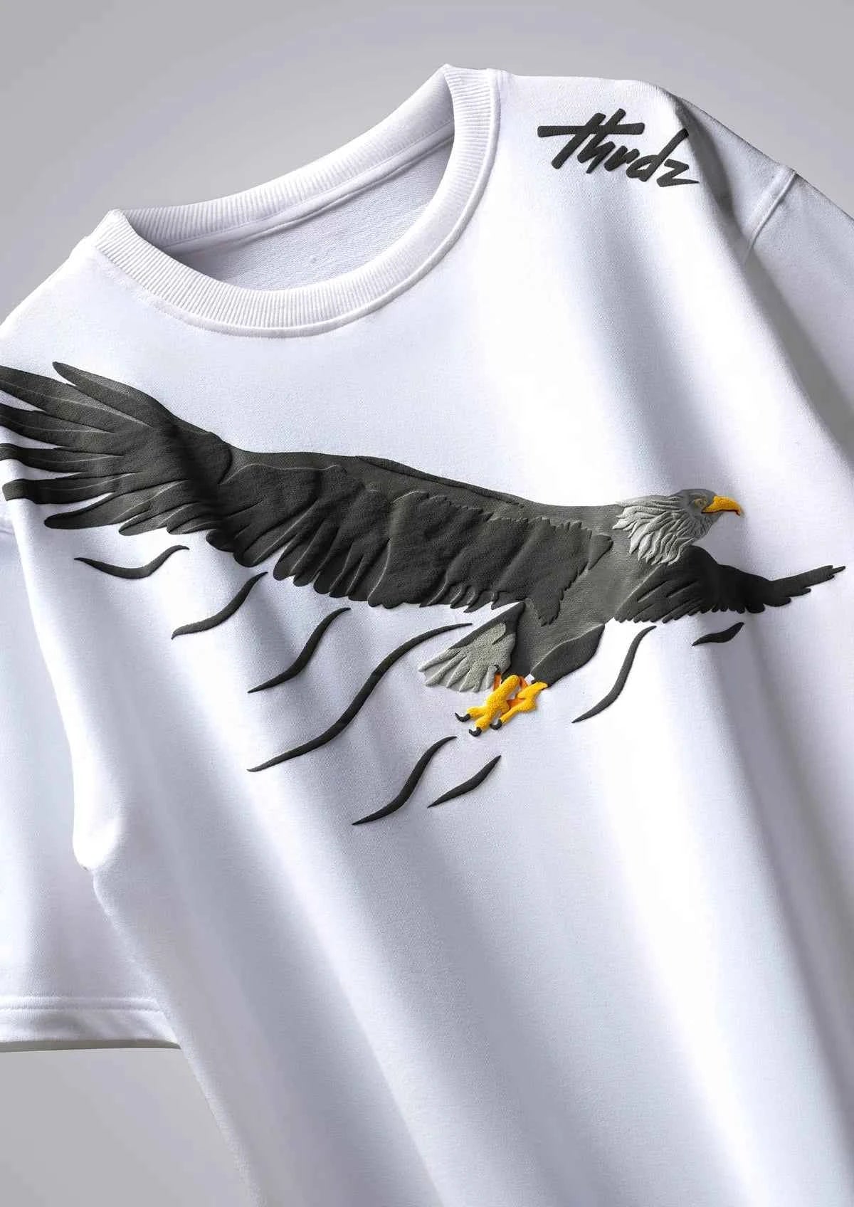 Sky Ruler Eagle Oversized White T-shirt for Stylish Comfort Main image