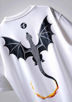 Inferno Dragon Off White Oversized T-shirt - Boxy Fit Design
