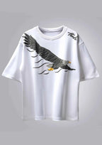 Sky Ruler Eagle Oversized White T-shirt for Stylish Comfort