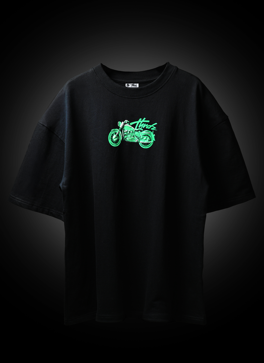 Born to Ride Biker Spirit Drop Shoulder Oversized Boxy Fit T-Shirt for Rugged Street Style
