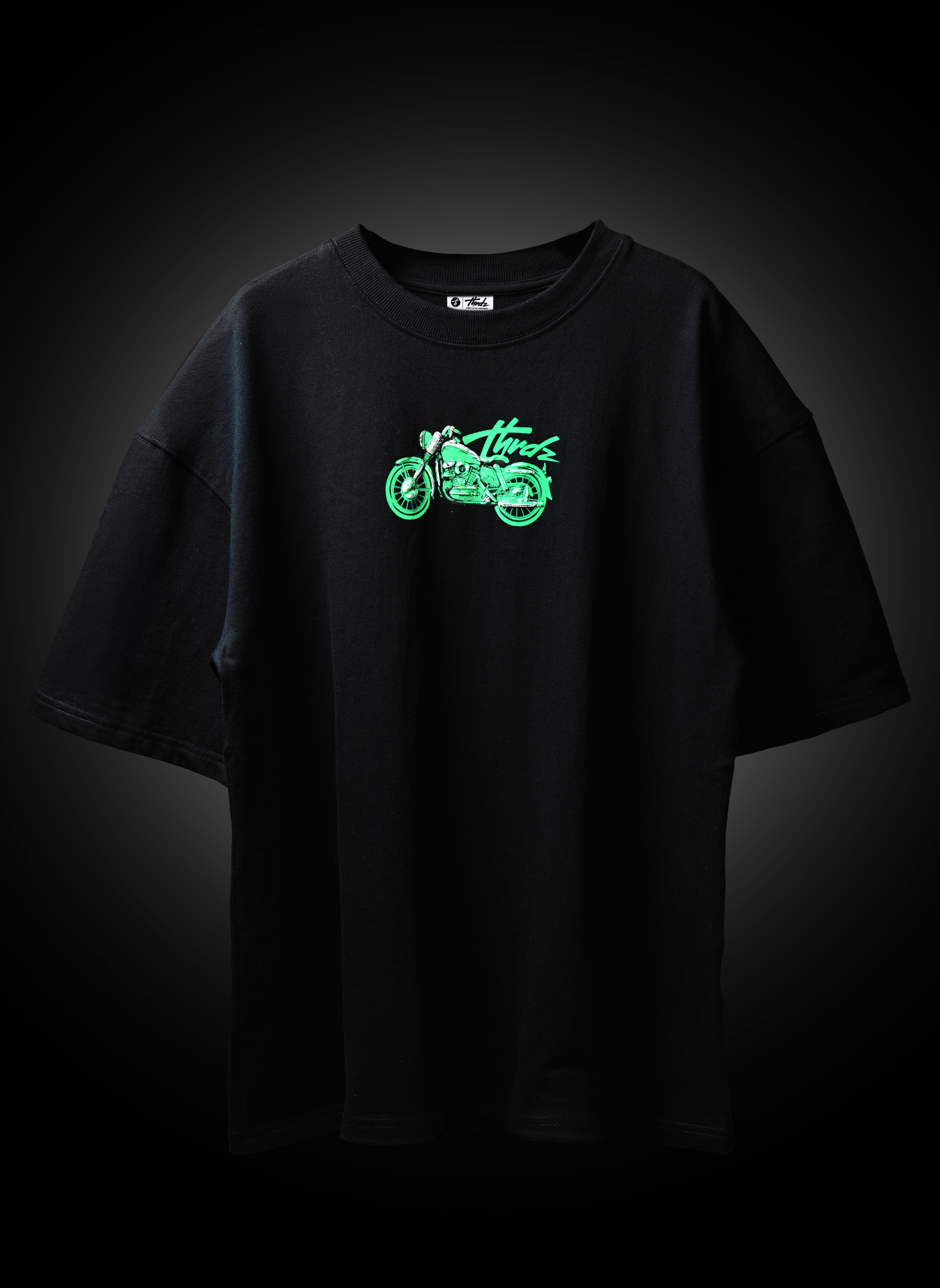 Born to Ride Biker Spirit Drop Shoulder Oversized Boxy Fit T-Shirt for Rugged Street Style
