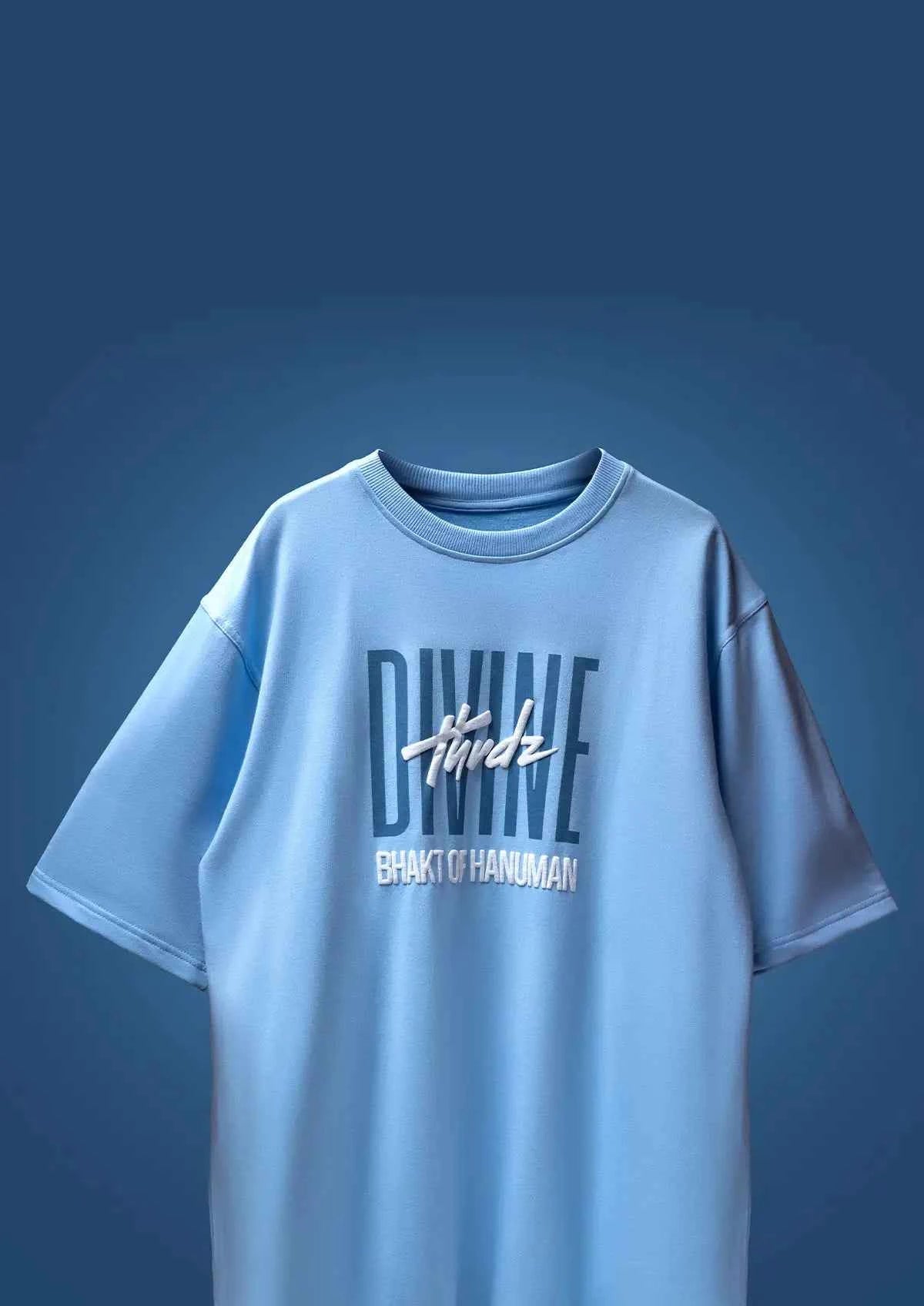Sankat Mochan Powder Blue T-shirt - Oversized Boxy Fit