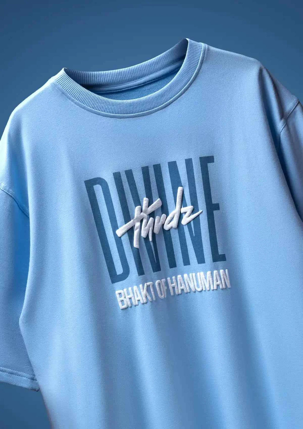 Sankat Mochan Powder Blue T-shirt - Oversized Boxy Fit