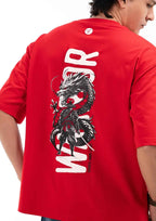 Dragon Ronin Fire Red Oversized Boxy Fit T-shirt for Stylish Comfort