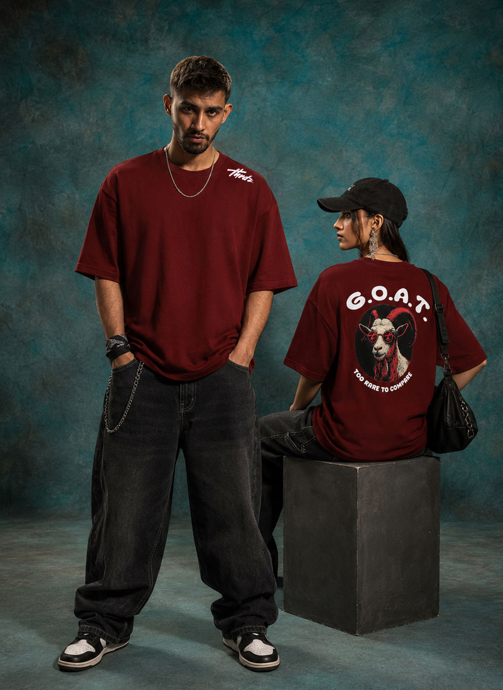 Greatest Ever Mountain GOAT Oversized Boxy Fit T-Shirt
