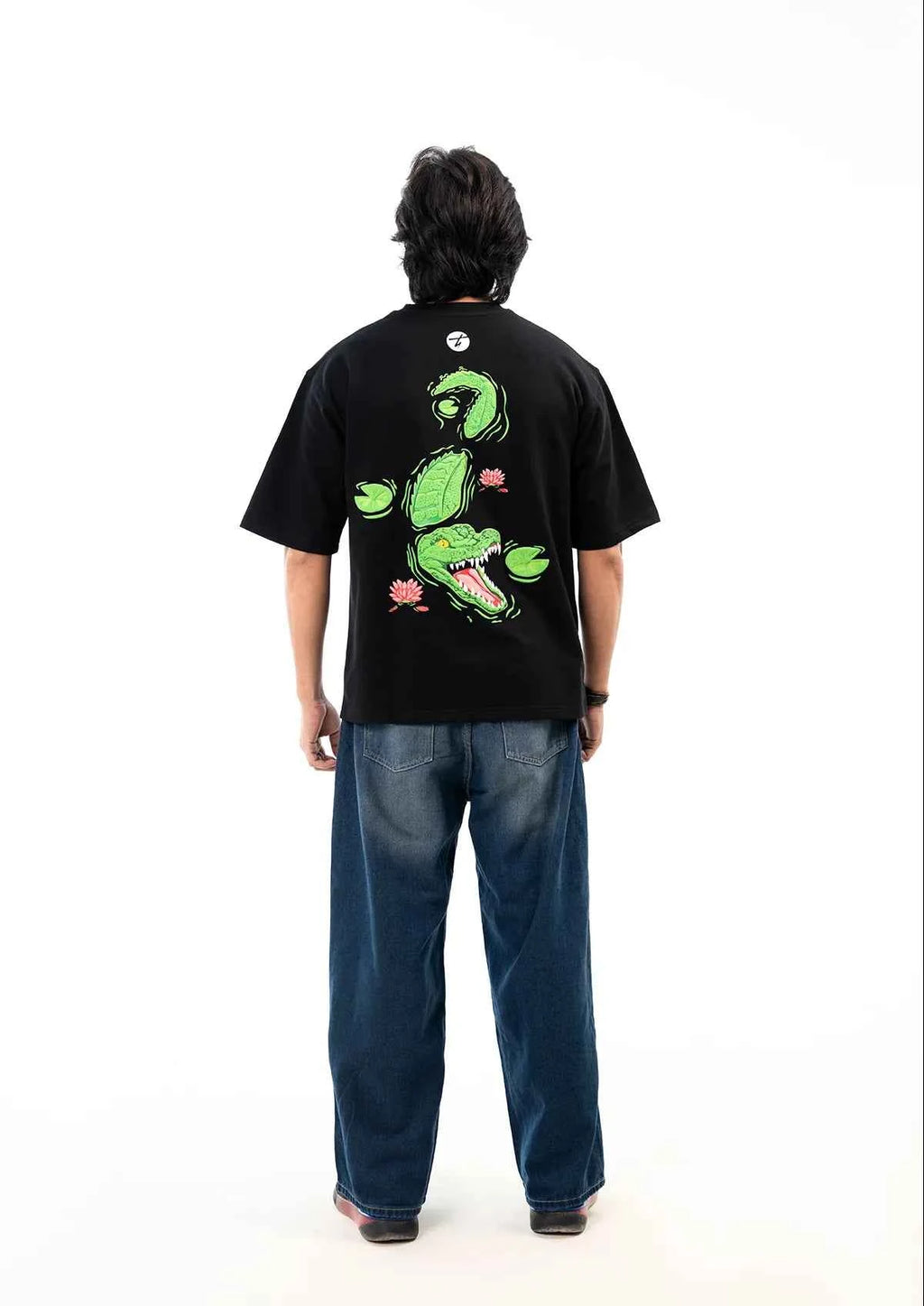 King of Depths Alligator Oversized Boxy Fit Black T-shirt for Ultimate Style