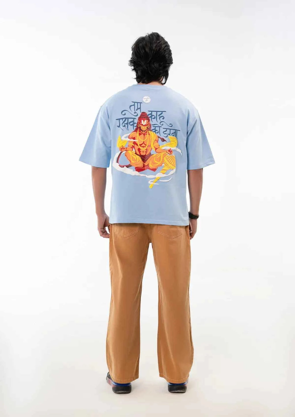 Sankat Mochan Powder Blue T-shirt - Oversized Boxy Fit