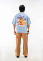 Sankat Mochan Powder Blue T-shirt - Oversized Boxy Fit