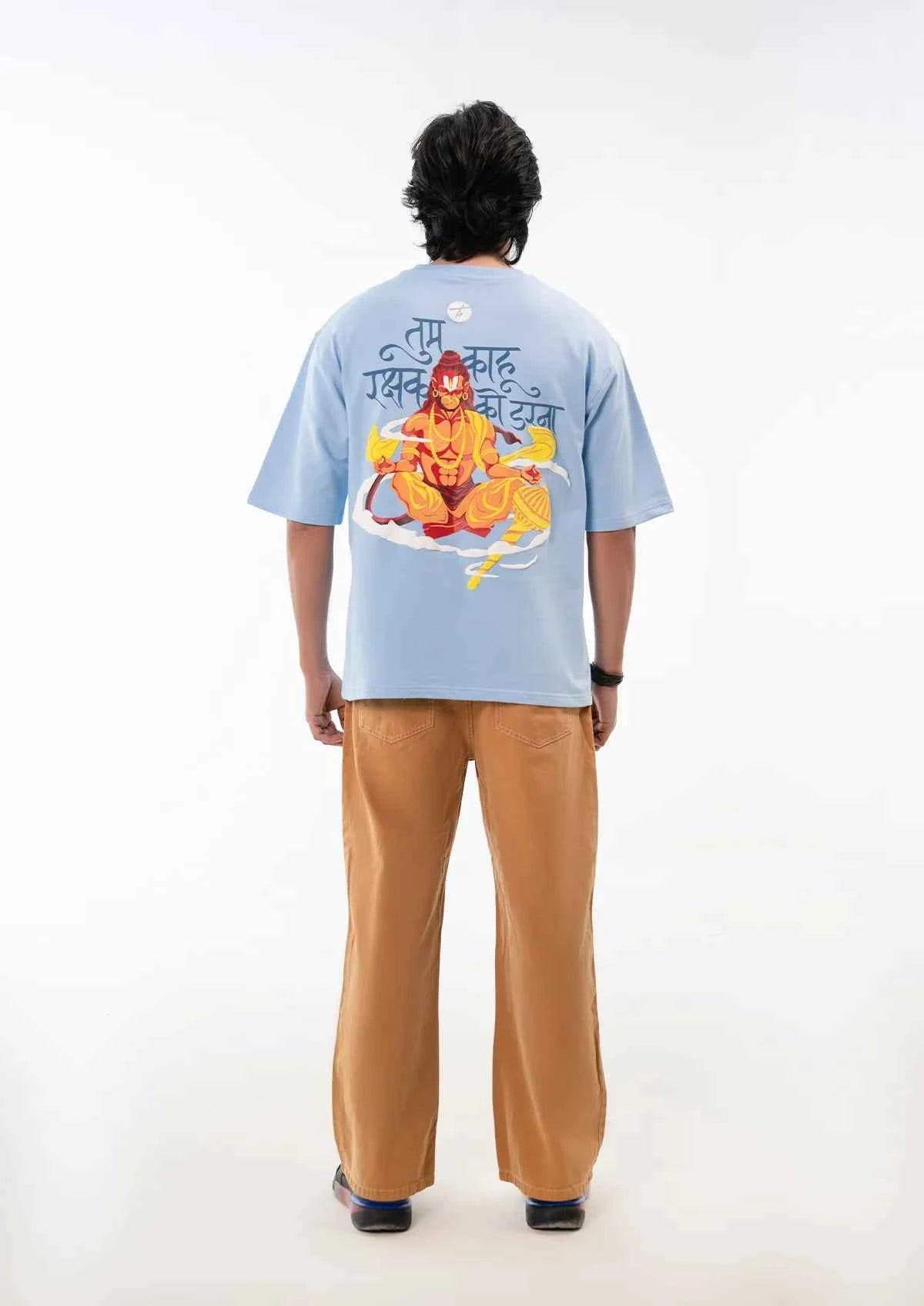 Sankat Mochan Powder Blue T-shirt - Oversized Boxy Fit