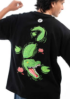 King of Depths Alligator Oversized Boxy Fit Black T-shirt for Ultimate Style
